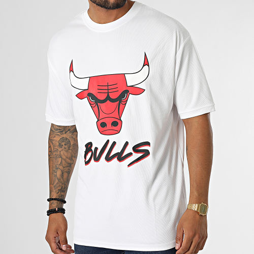Tee Shirt Chicago Bulls Script Mesh 60284736 Blanc