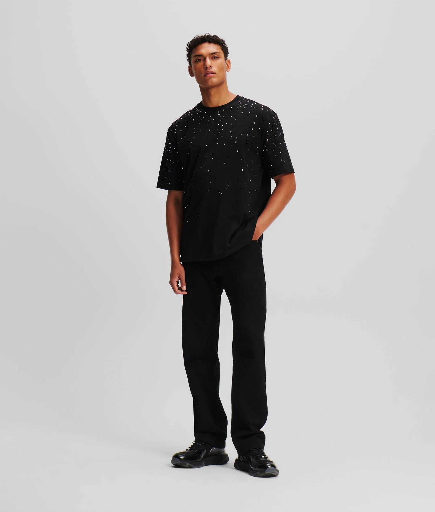 T-SHIRT EFFET DEGRADÉ À STRASS