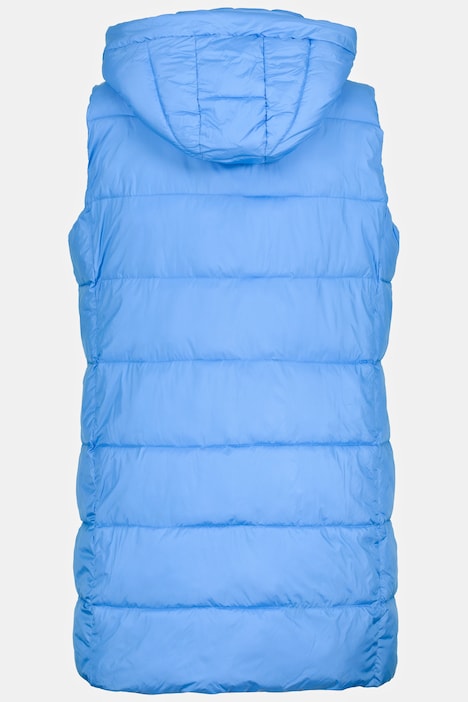 HYPRAR Long-Steppweste, seitliche Zipper, Stehkragen