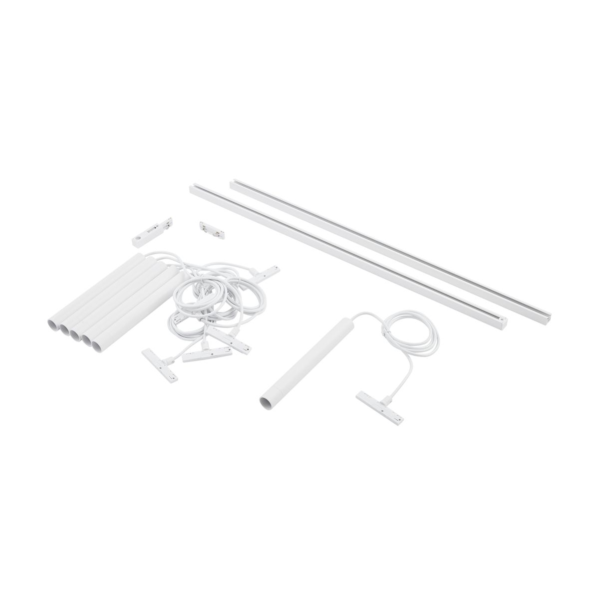 Modern railsysteem met 6 hanglampen wit 1-fase - Slimline Keno