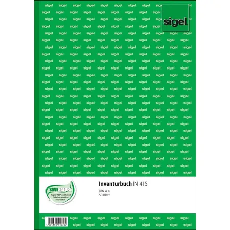 Sigel 370606 Inventurbuch A4 hoch,50 Blatt