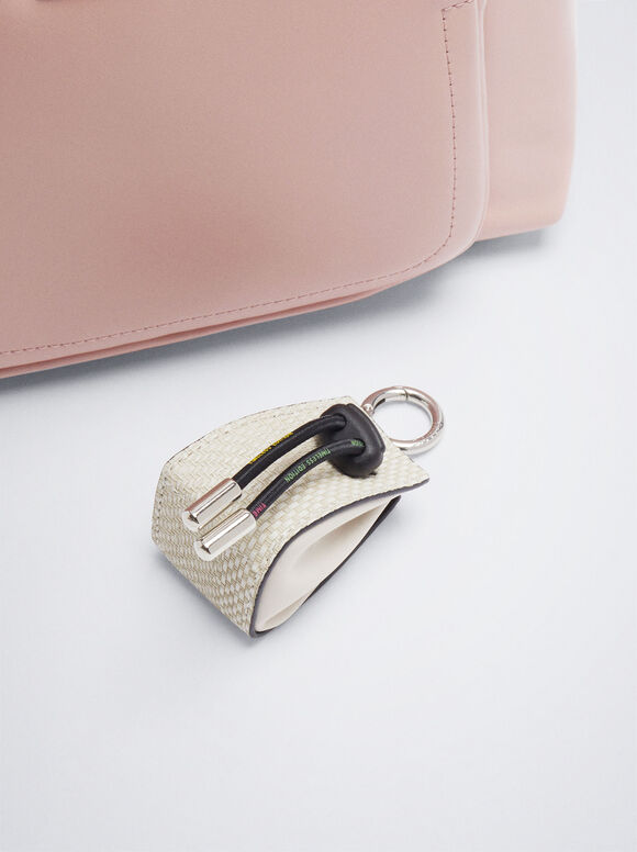 Bolsa de compras com pingente removível - Rosa