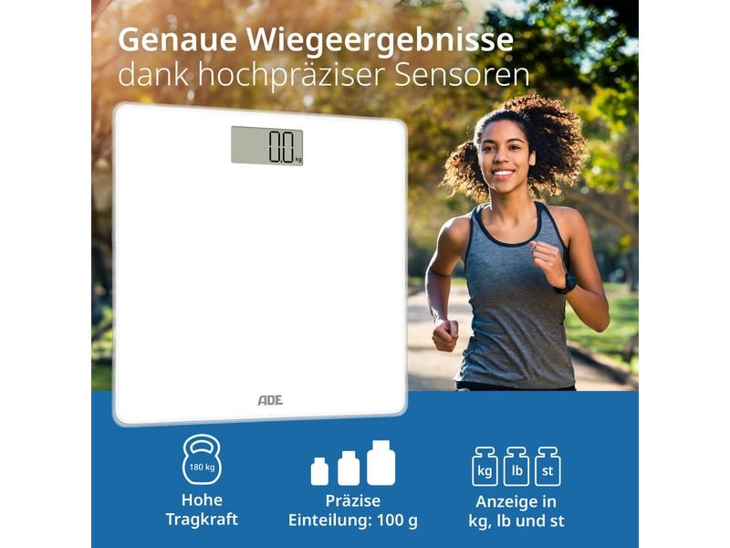 ADE Personenwaage Amina Weiss Digitale Körperwaage in modernem Design