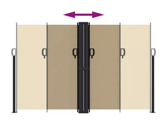 Auvent latéral rétractable beige 160x1200 cm