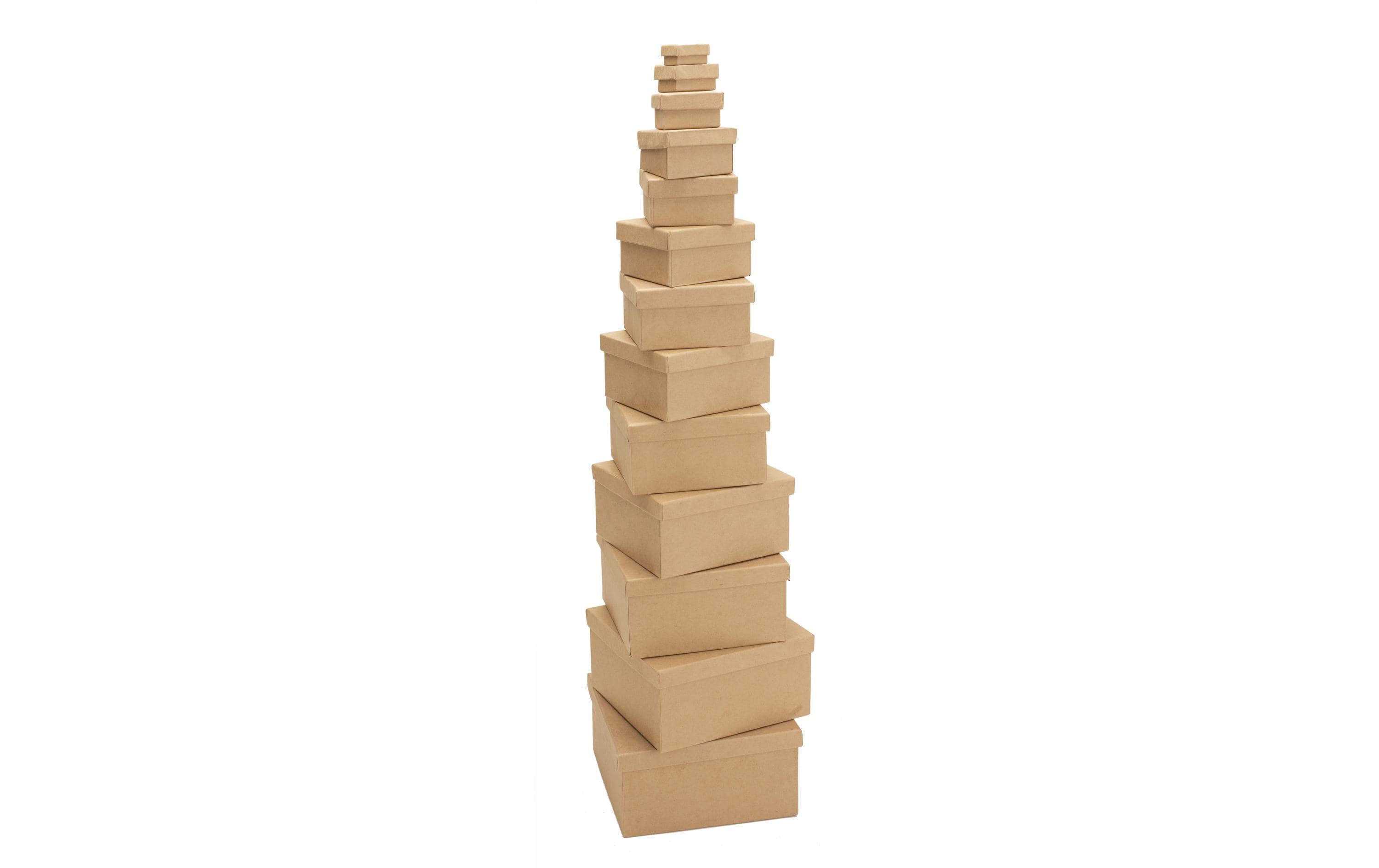 Papp-Schachtel 12-teilig, eckigFSC Papp Boxen Set