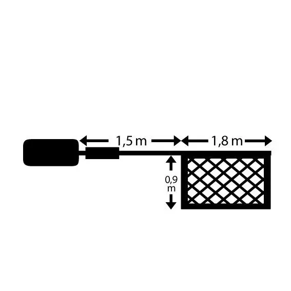 Filet lumineux à piles 1,80 m 192 LED Durawise Blanc froid