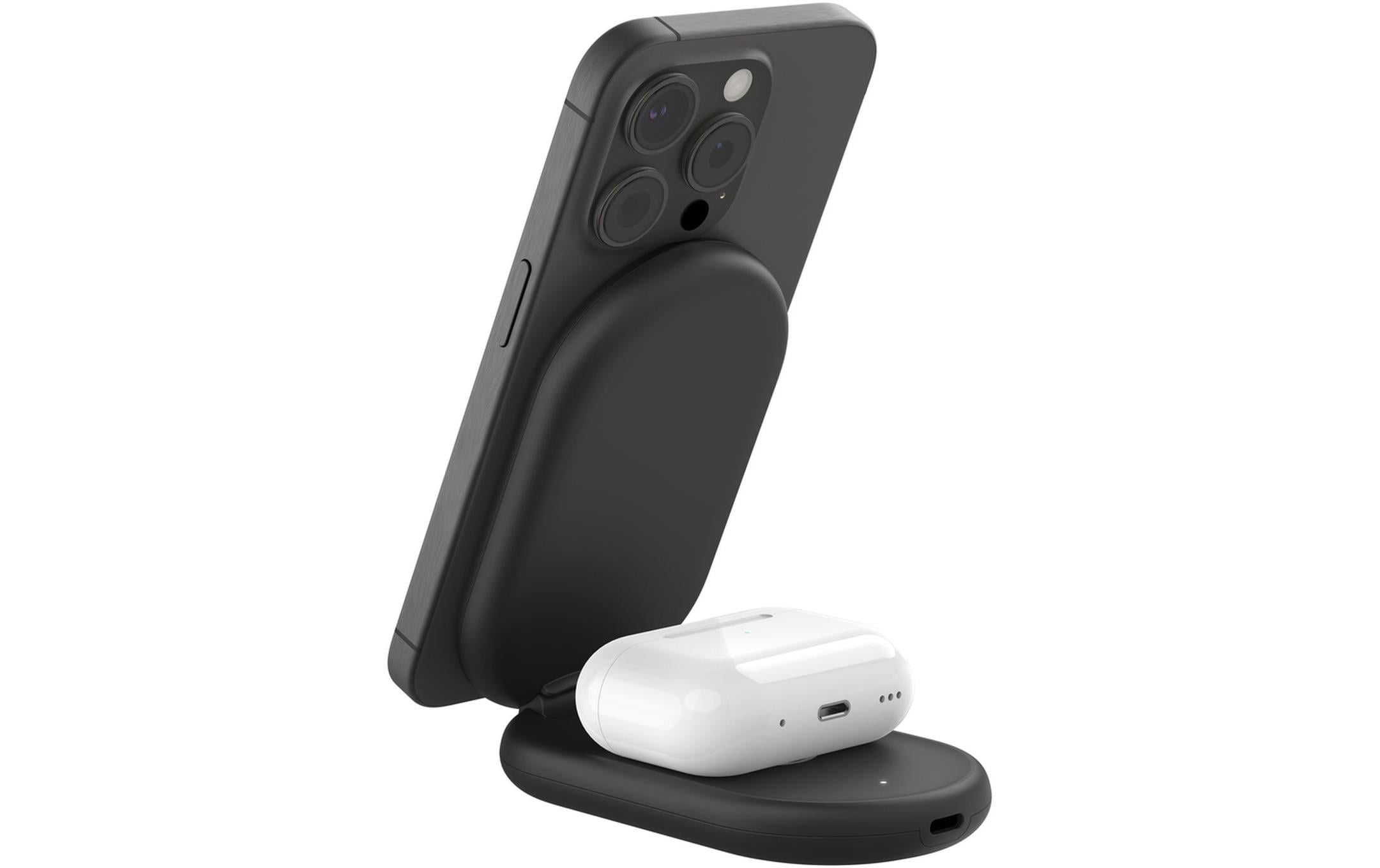 Wireless Charger Boostcharge klappbar Schwarz inkl. NetzteilVerstellbare kabellose magnetische Ladestation mit Qi2