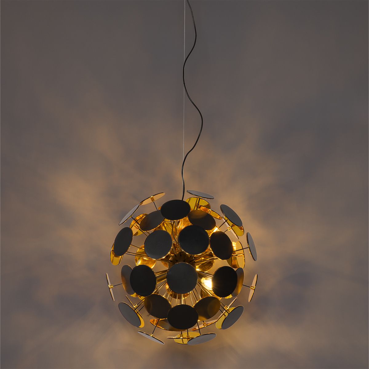 Design hanglamp zwart en goud - Cerchio