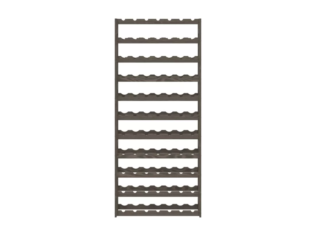 Casier à bouteilles pour 77 bouteilles gris bois pin solide