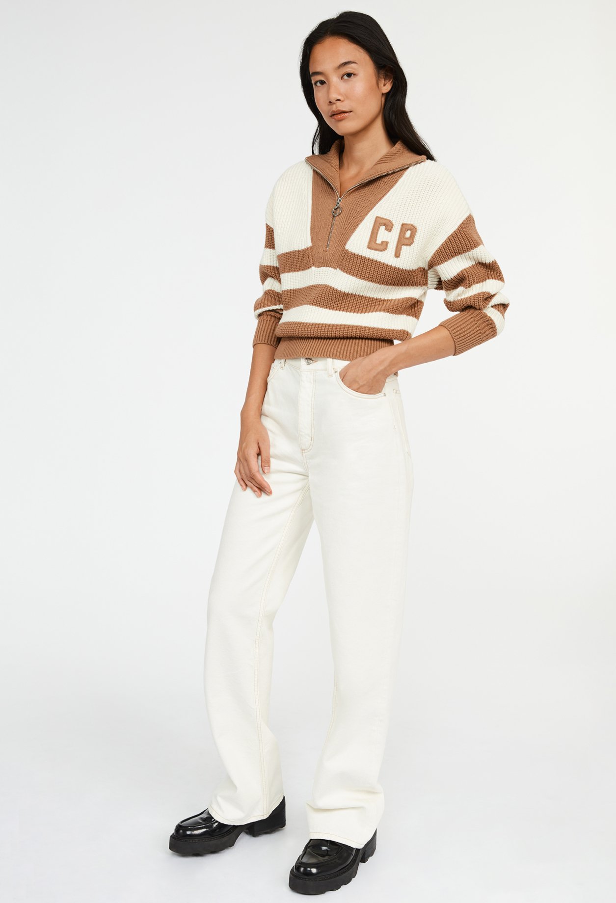 Pull col camionneur raye