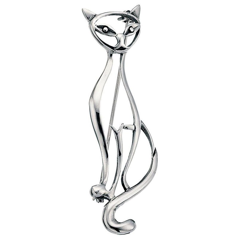 Broche chat en argent 925/1000