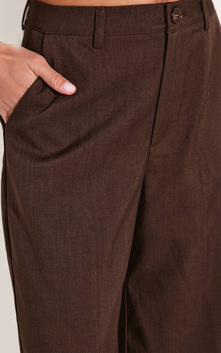 Chocolat Pantalon Large Tissé Tailleur Ensemble Coordonné