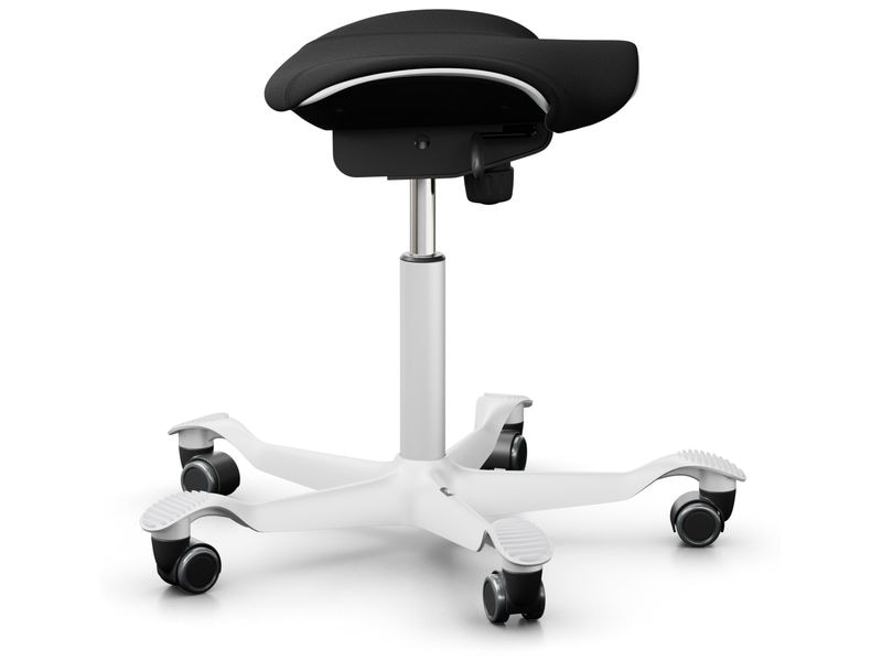 HÅG Drehstuhl Capisco Puls 8002 Schwarz / Weiss Klassischer Hocker für Homeoffice oder Büro