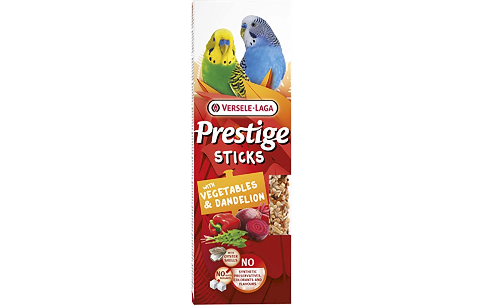 Ziervogelfutter Prestige Sticks Gemüse und Löwenzahn 2 Stk.Köstlicher Leckerbissen für Sittiche