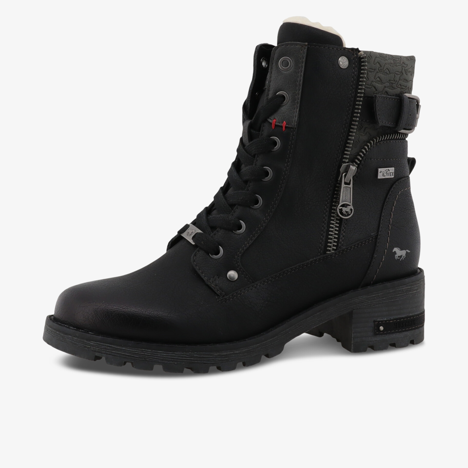 MUSTANG Damen Schnürstiefeletten schwarz