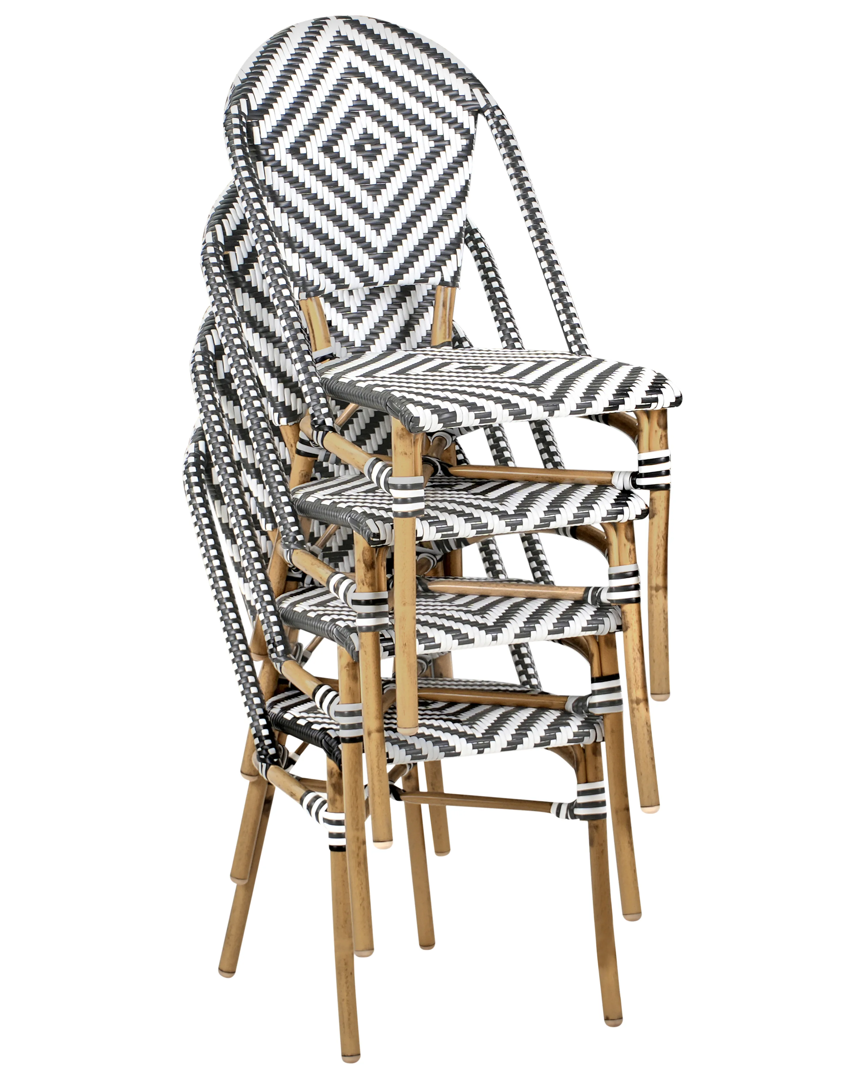 Set van 4 stoelen RIFREDDO Zwart/wit
