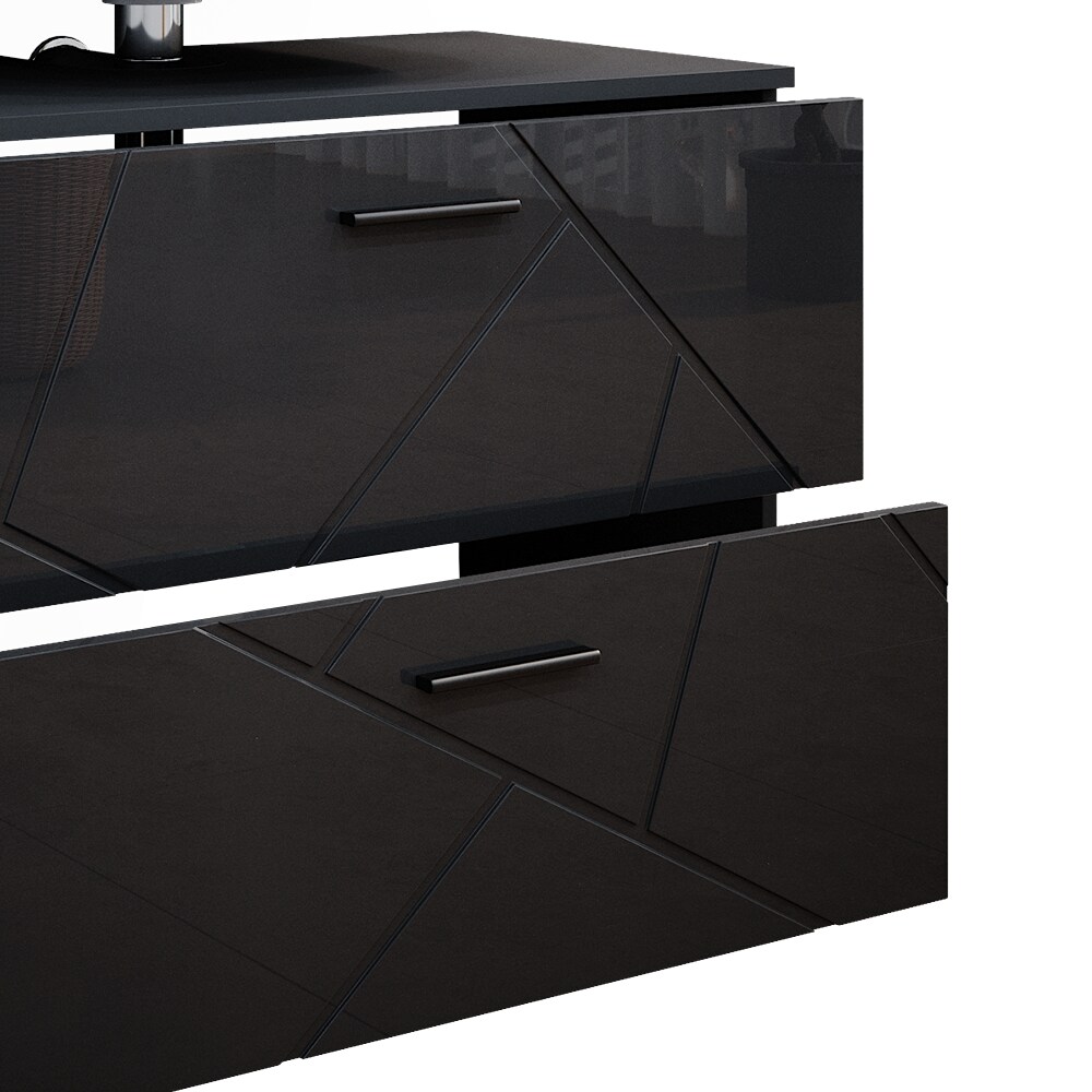 Vicco Badmöbelset Irma Anthrazit Hochglanz modern 80 cm 30 cm Badezimmerschrank Badschrank Badezimmermöbel Waschtischunterschrank Spiegelschrank Hochschrank Midischrank Hängeschrank Tür Schublade