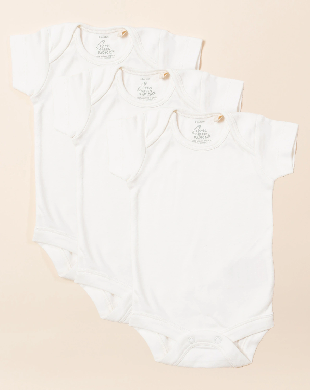 Kurzarm-Body NATURAL 3er-Pack in weiß