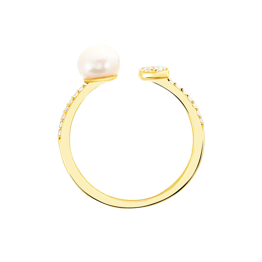 Bague Shannone Or Jaune Perle De Culture Et Oxyde De Zirconium