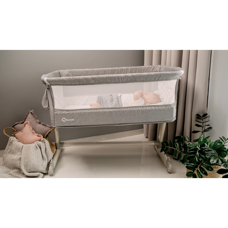 lionelo Beistellbett Theo Dark Grey