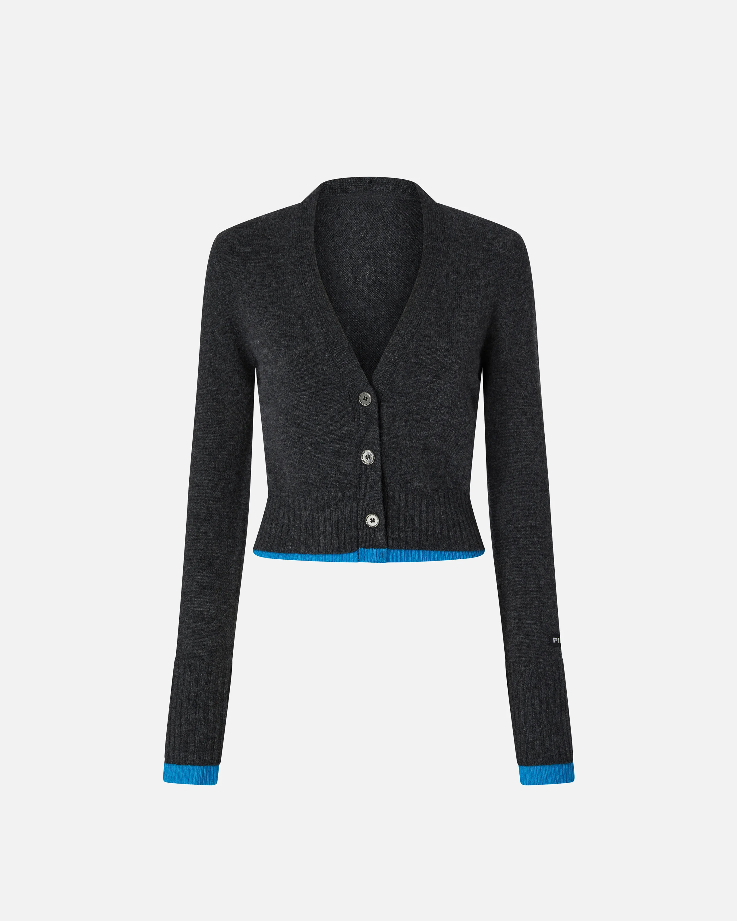 Cardigan court à détails contrastants | Gris