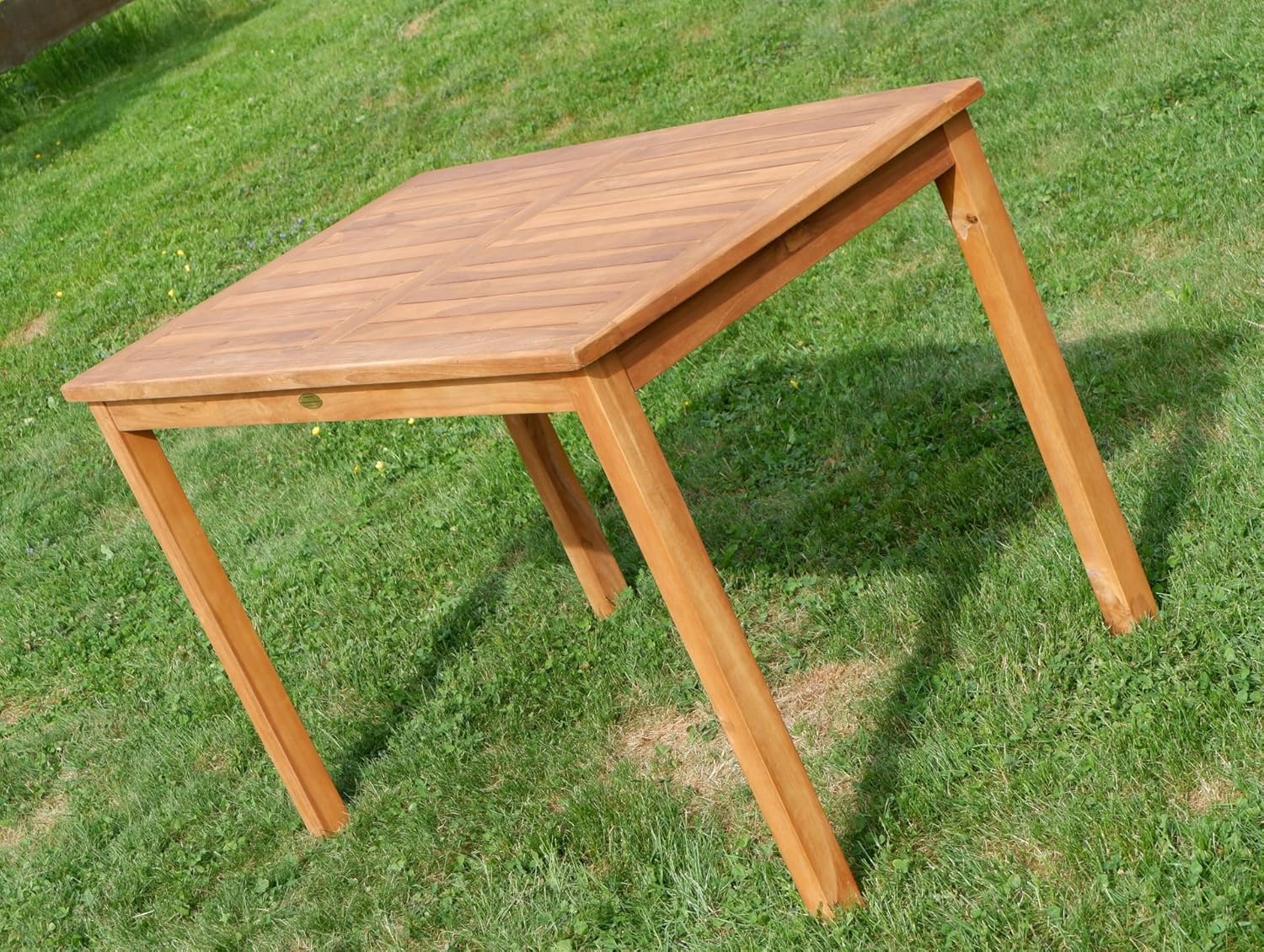 ALEOS. echt Teak Holztisch 120x70 cm Gartenmöbel Gartentisch Garten Tisch Holz sehr robust aus der Serie Alpen