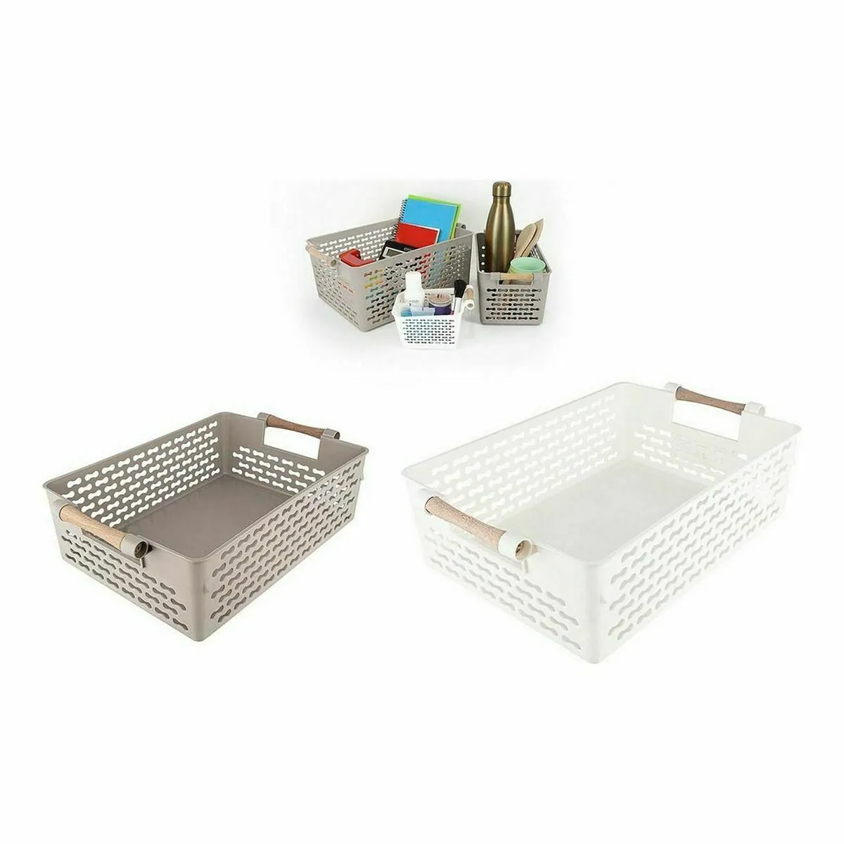 Confortime Panier Multi-usages en Bois