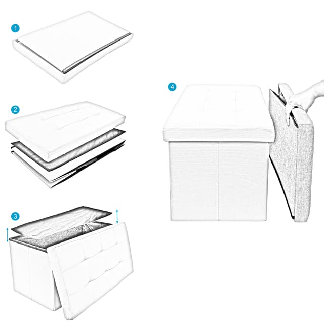 Folde Skammel 49x30x30 cm Taburet (lilla)