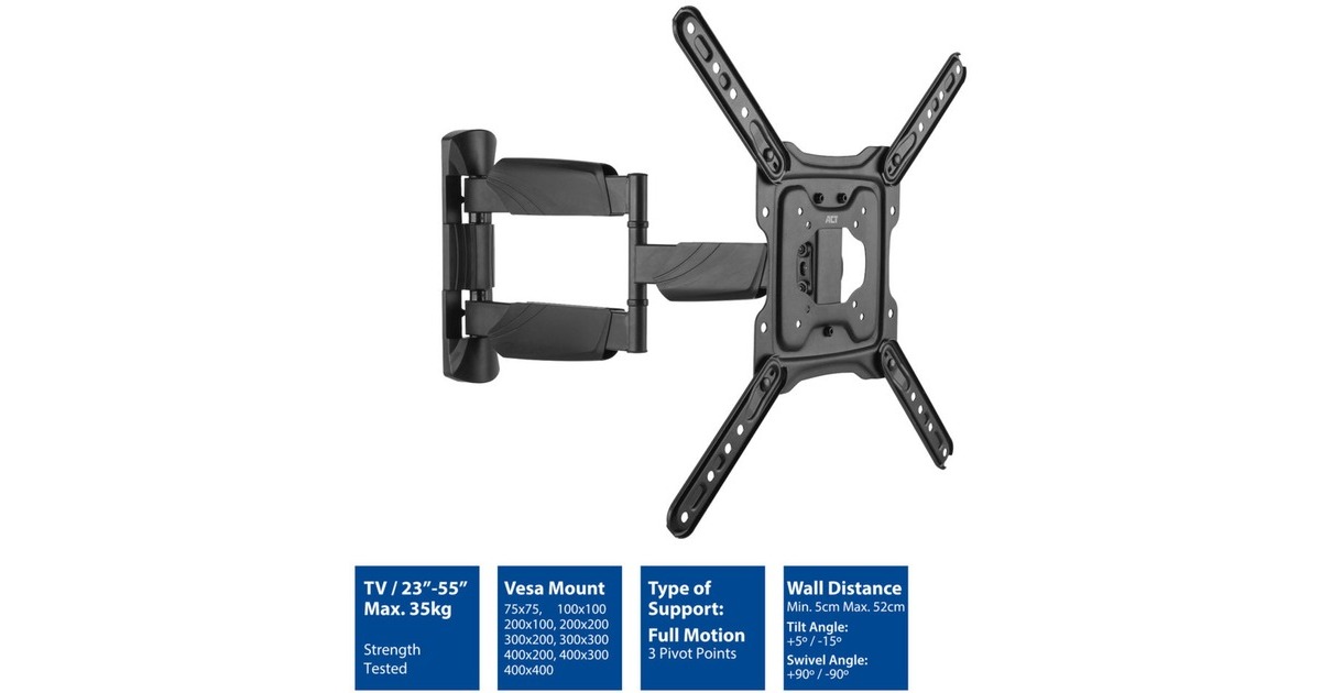 ACT ConnectivityFull motion TV en monitor wandsteun, 23