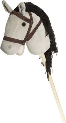 Teddykompaniet Kjepphest Med Tøyler 80 cm, Grå