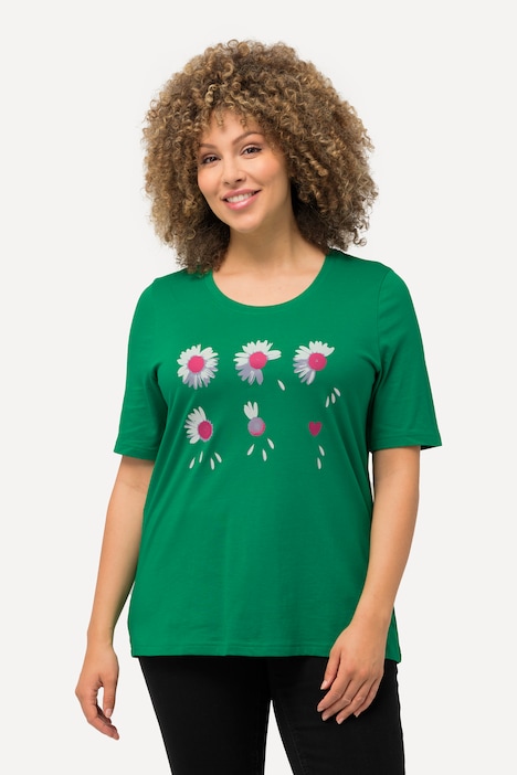 T-Shirt, Blüten, Classic, Rundhals, Halbarm