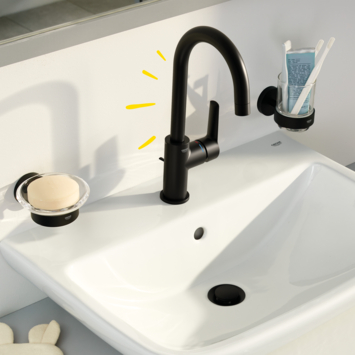Grohe Wastafelmengkraan Start L-Size met waste Mat Zwart