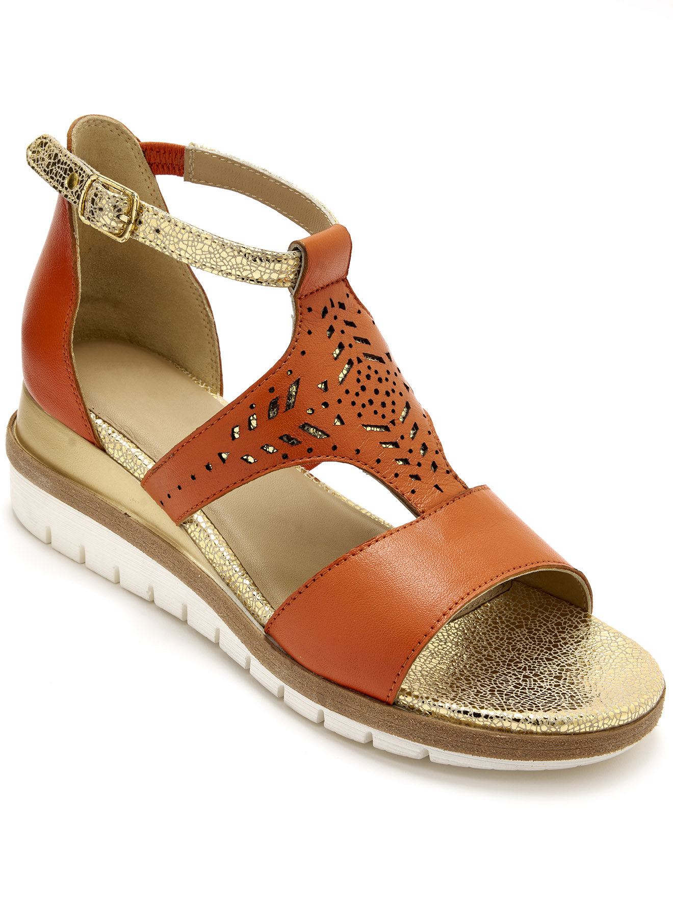 Sandales cuir motifs ajourés