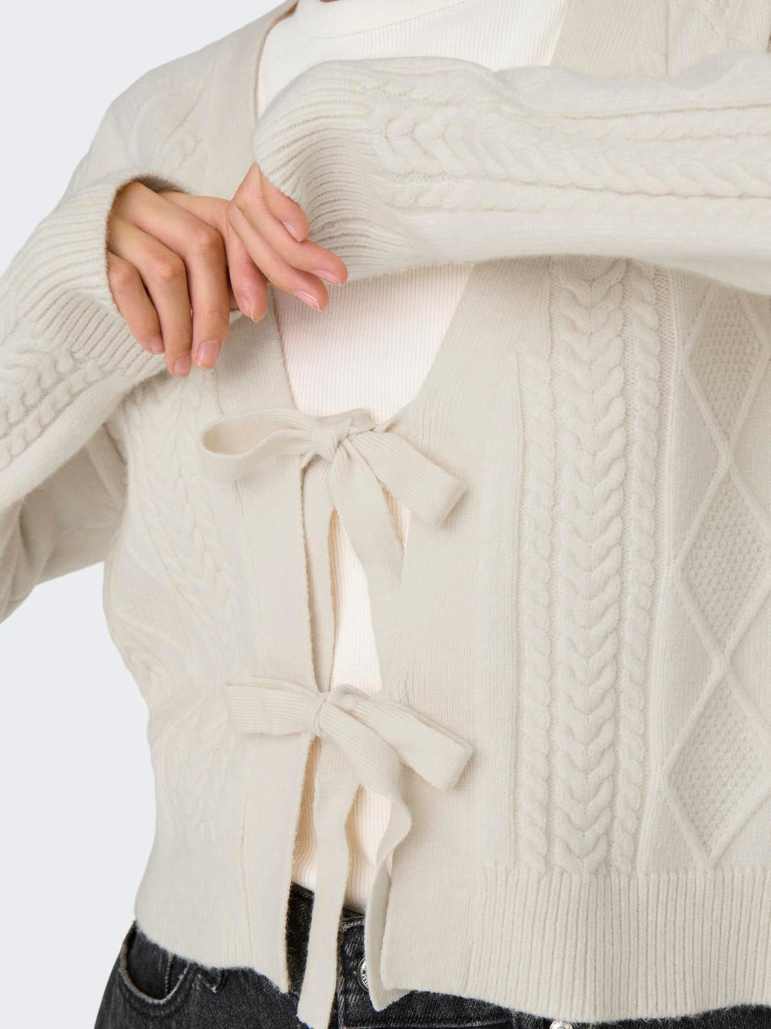 ONLFIA Strickjacke Whitecap Gray