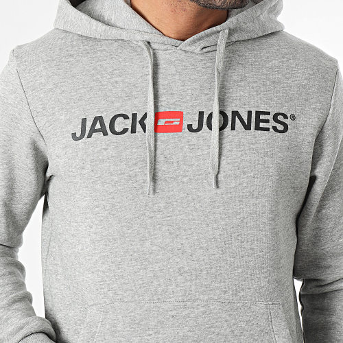 Sweat Capuche Corp Old Logo Gris Chiné