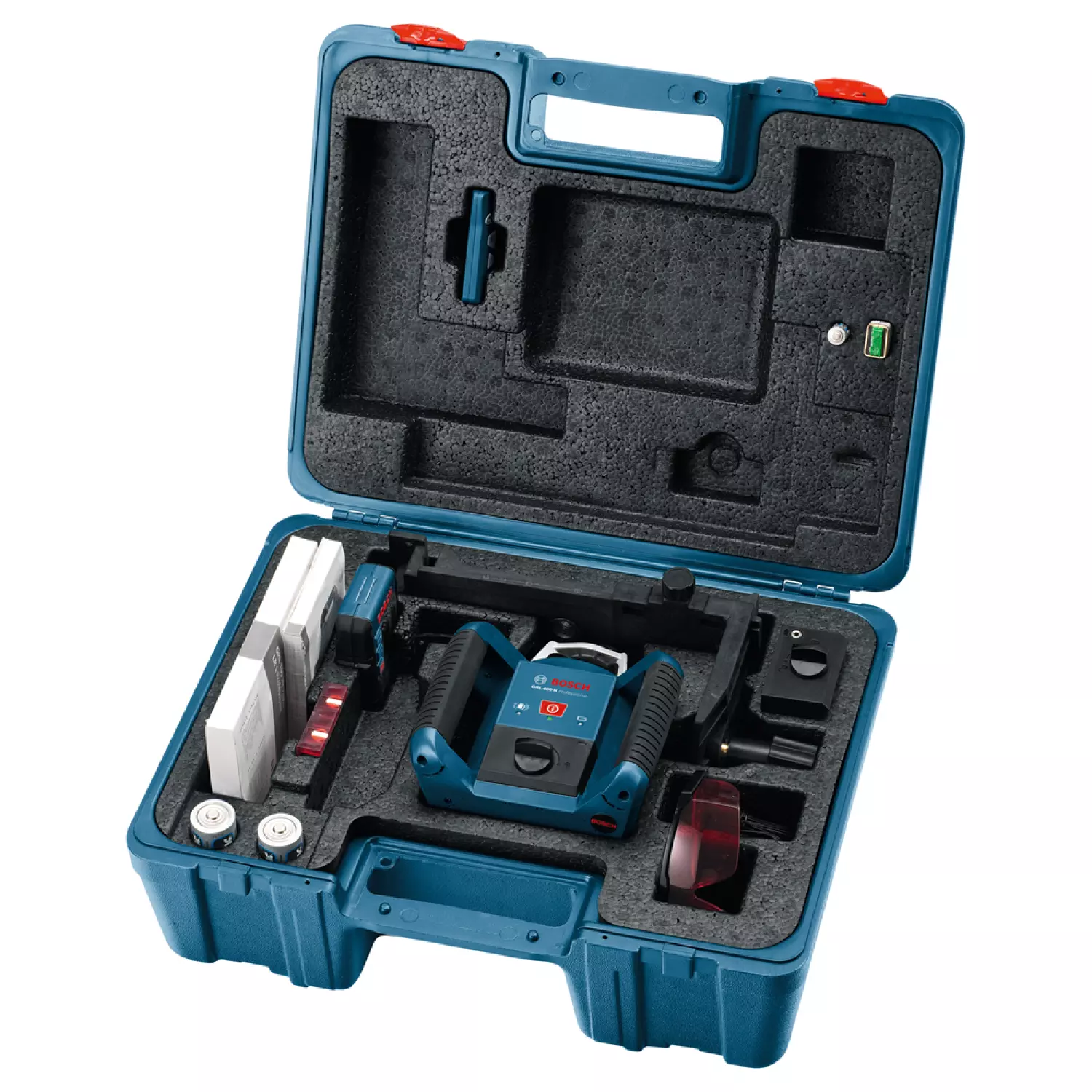 Bosch GRL 400 H rotatie laser   LR 1 ontvanger in koffer   GR 2400 meetlat   BT 152 statief