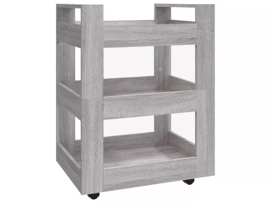 Chariot de cuisine Sonoma gris 60x45x80 cm Bois d'ingénierie