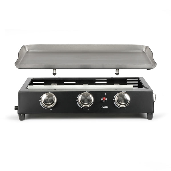 Plancha gaz 3 bruleurs Inox 7,5 kW DOC249 Livoo