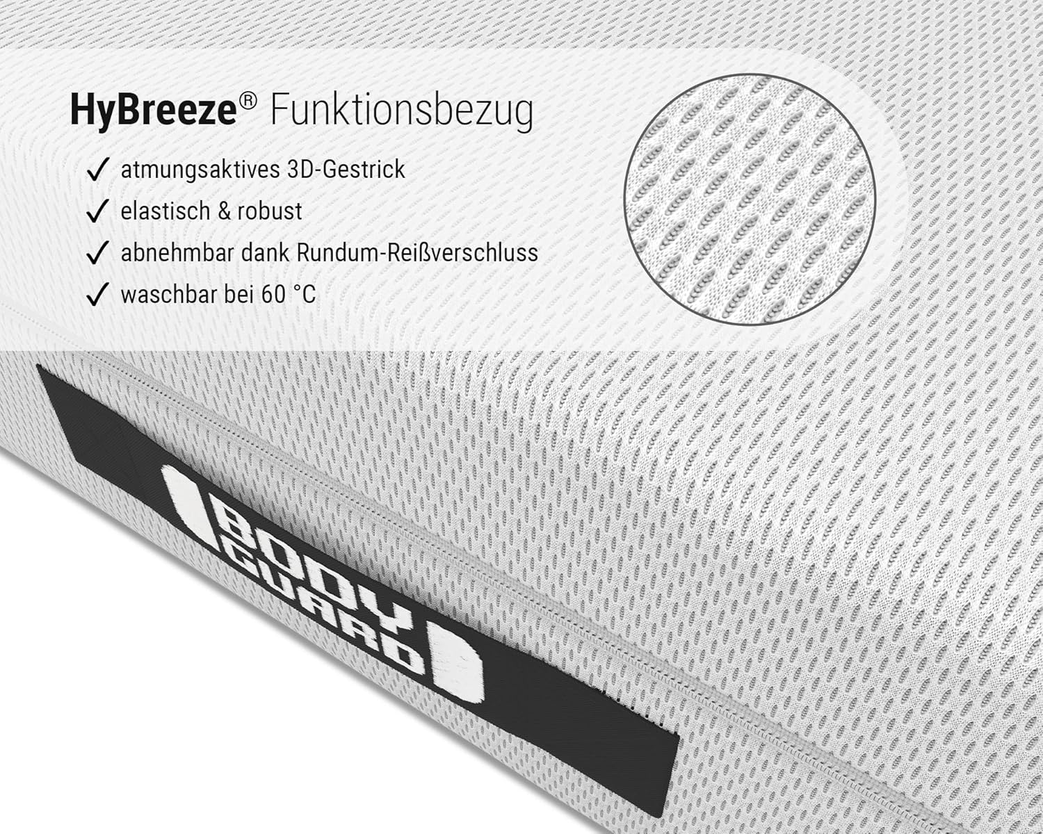 Bodyguard bett1 Anti-Kartell-Matratze 160x200. Deutschlands meistgekaufte Matratze (2in1 Liegehärten Mittelfest & Fester, Bezug 60°C waschbar, Oeko-TEX 100, Ergonomiemodule, QXSchaum)