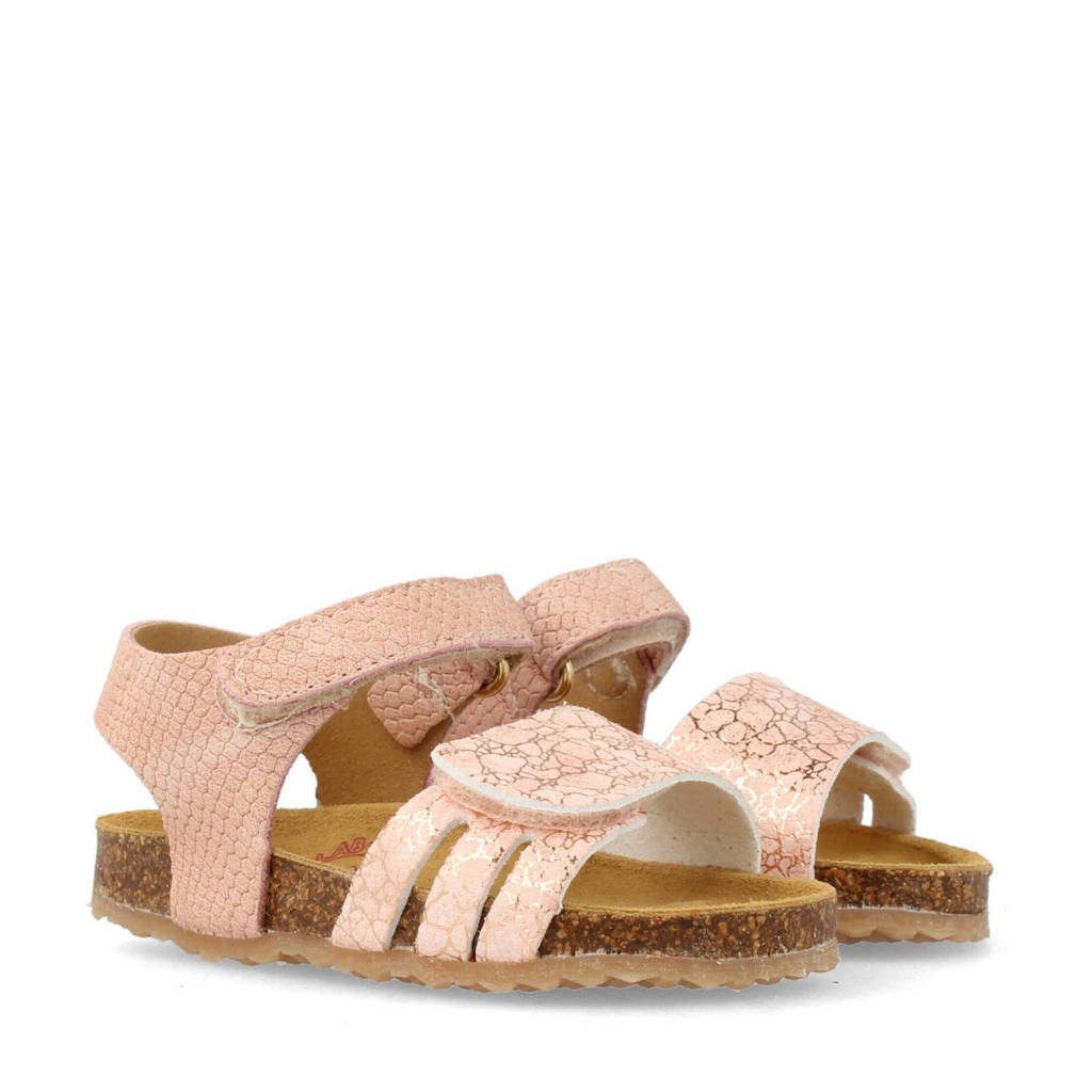 Develab leren sandalen roze