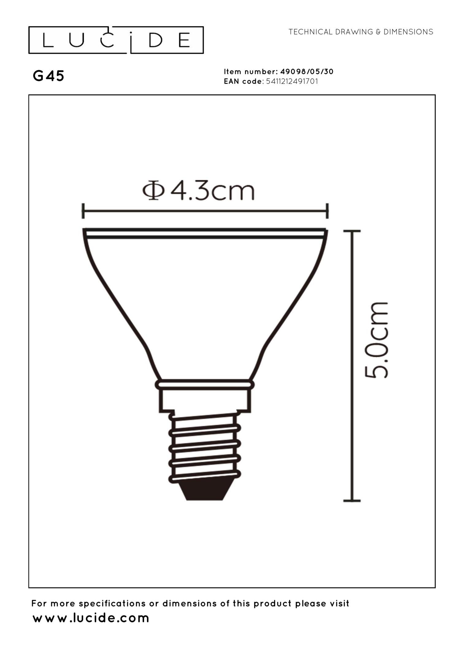 Lucide G45 Led lamp - Zwart (set van 2)