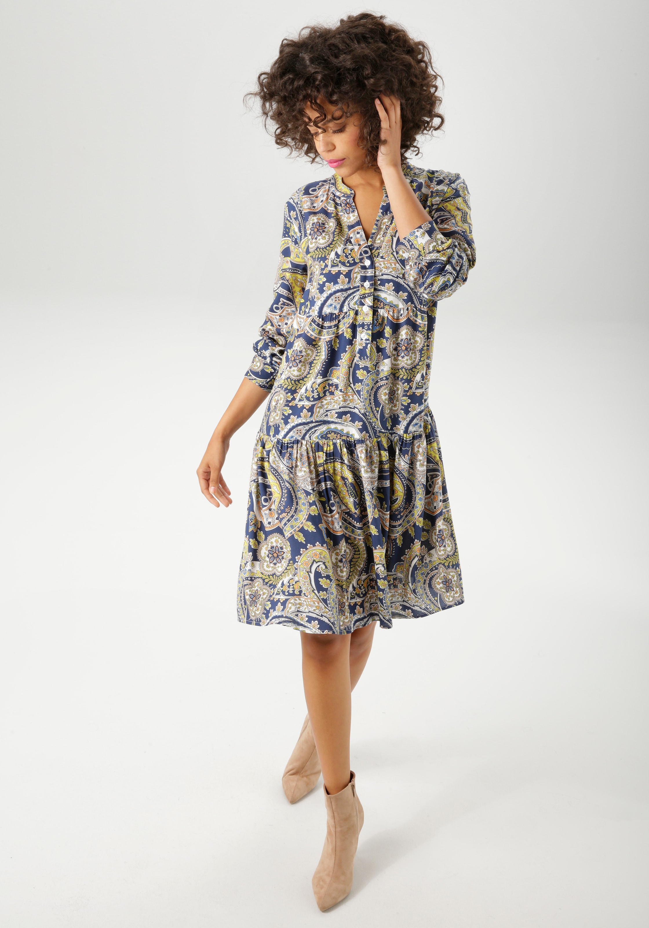 Aniston CASUAL Blusenkleid mit fantasievollem Paisley-Druck - NEUE KOLLEKTION