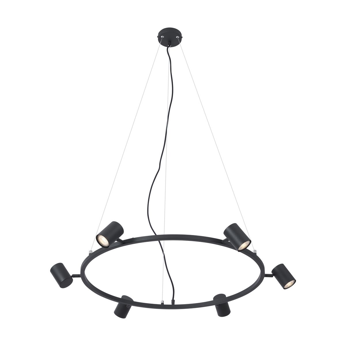 Moderne hanglamp zwart 6-lichts - Jeana Circle