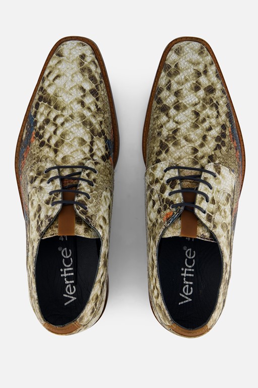 Vertice Cobra Veterschoenen beige Leer