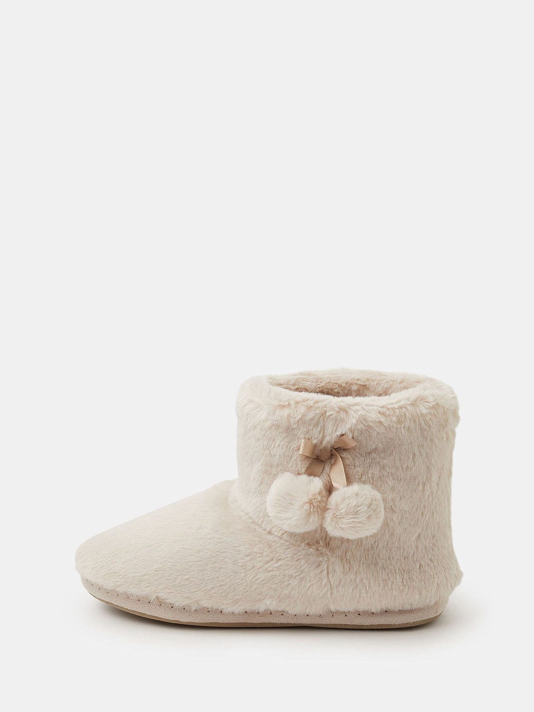 Accessorize Super Soft Pom Pom Slipper Boots
