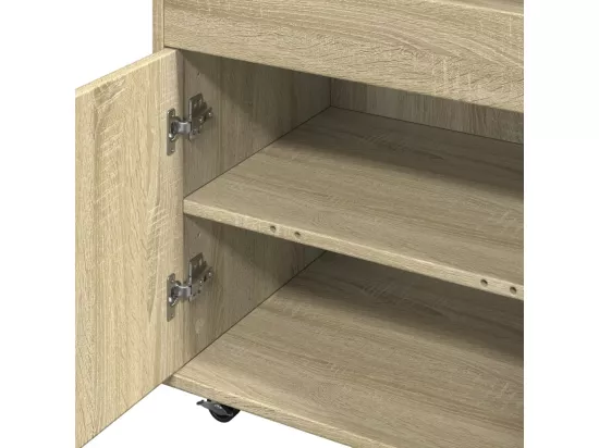Chariot de bar chêne sonoma 60x39,5x89 cm bois d'ingénierie
