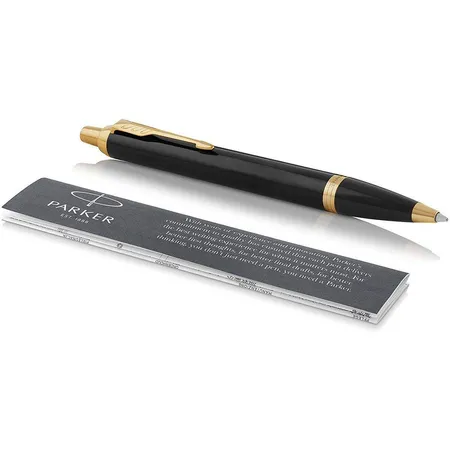 Parker IM-Kugelschreiber, schwarze Lackierung mit Goldzierteilen, M