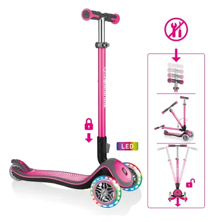 Authentic Sports GLOBBER Elite Deluxe Leuchtrollen, pink