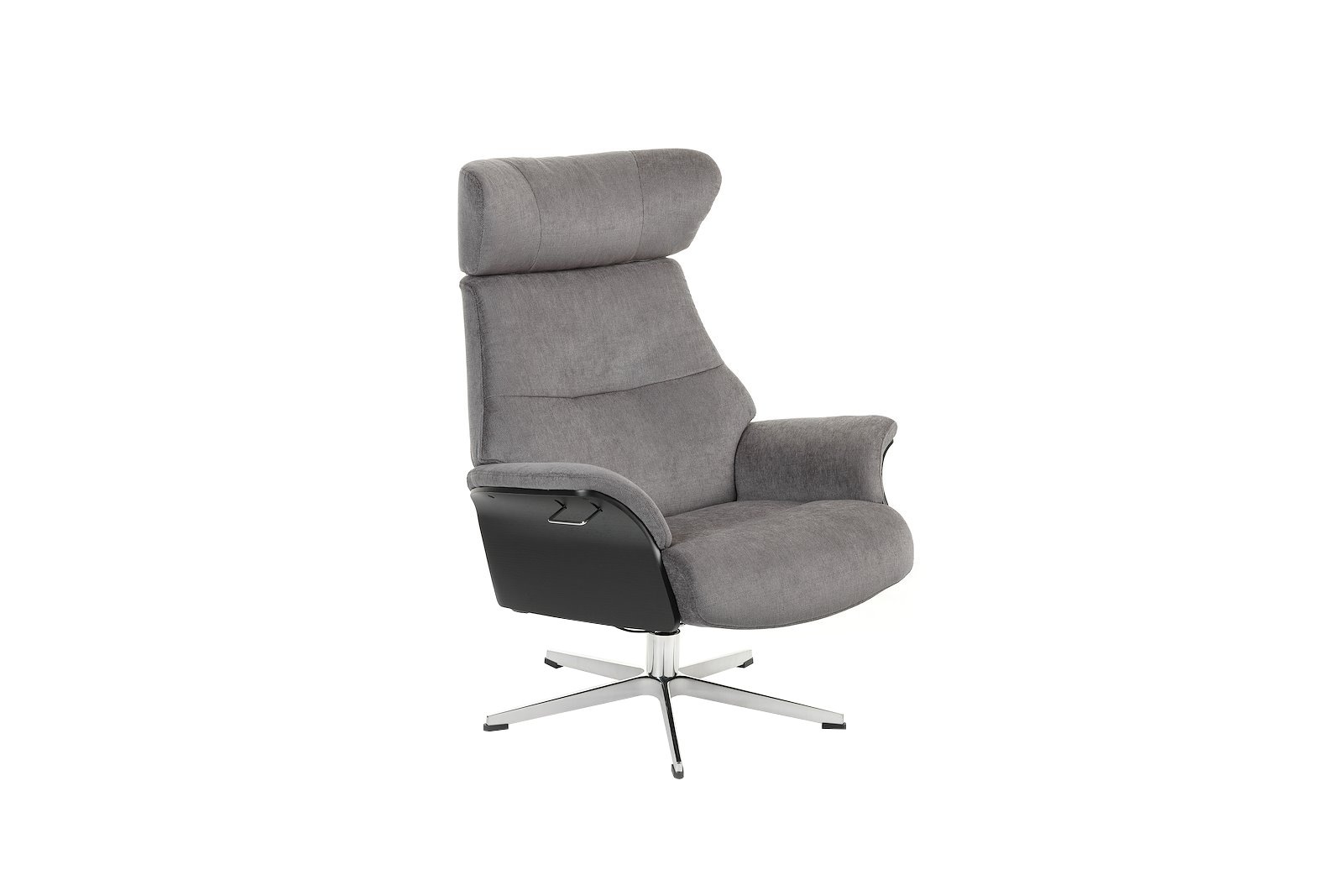 Air lenestol I tekstil Evita 1373-41 Concrete, standard svingfot alu. Skrog i sortbeiset eik