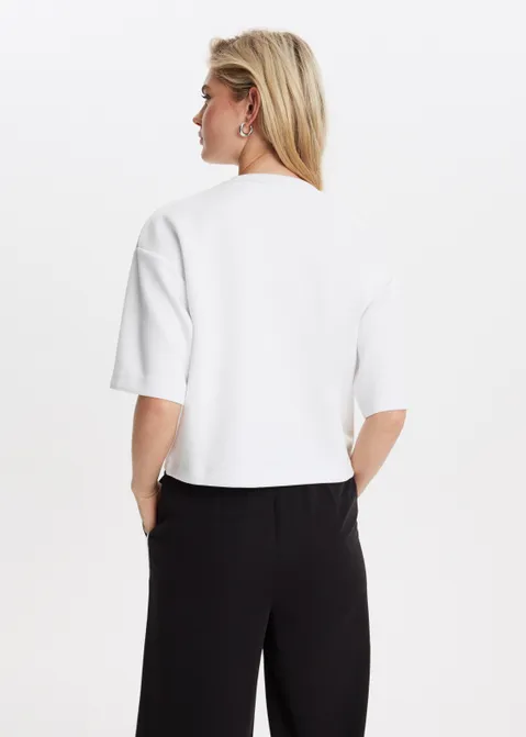 Scuba cropped t-shirt wit (WIT)